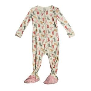 Joe Fresh Multicolor Bunny Print Kids Footie